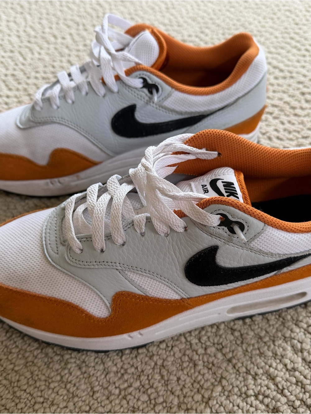 Nike Air Max Men’s Sneakers in White, Orange & Black